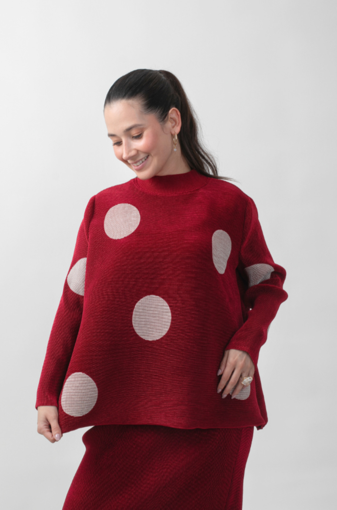 SWEATER LUNARES -ROJO