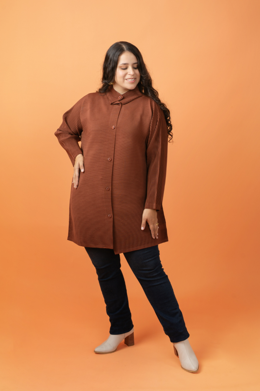 BLUSA LARGA AMARA -MARRÓN