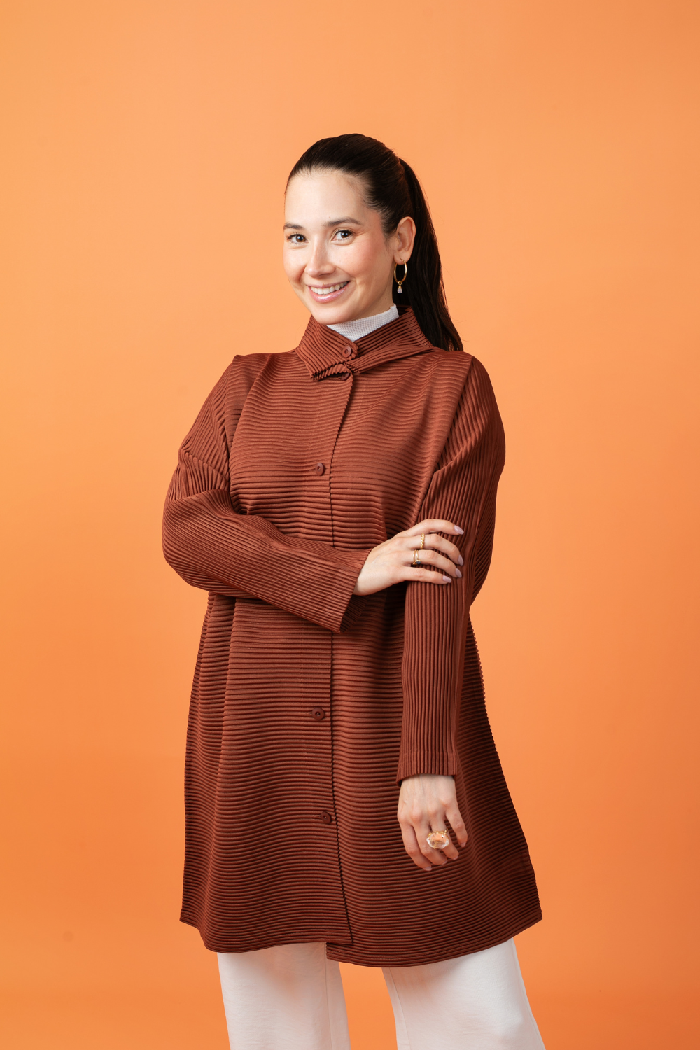 BLUSA LARGA AMARA -MARRÓN