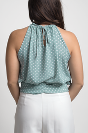 BLUSA ROCIO - POLKA DOTS MENTA