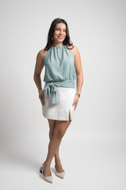 BLUSA ROCIO - POLKA DOTS MENTA