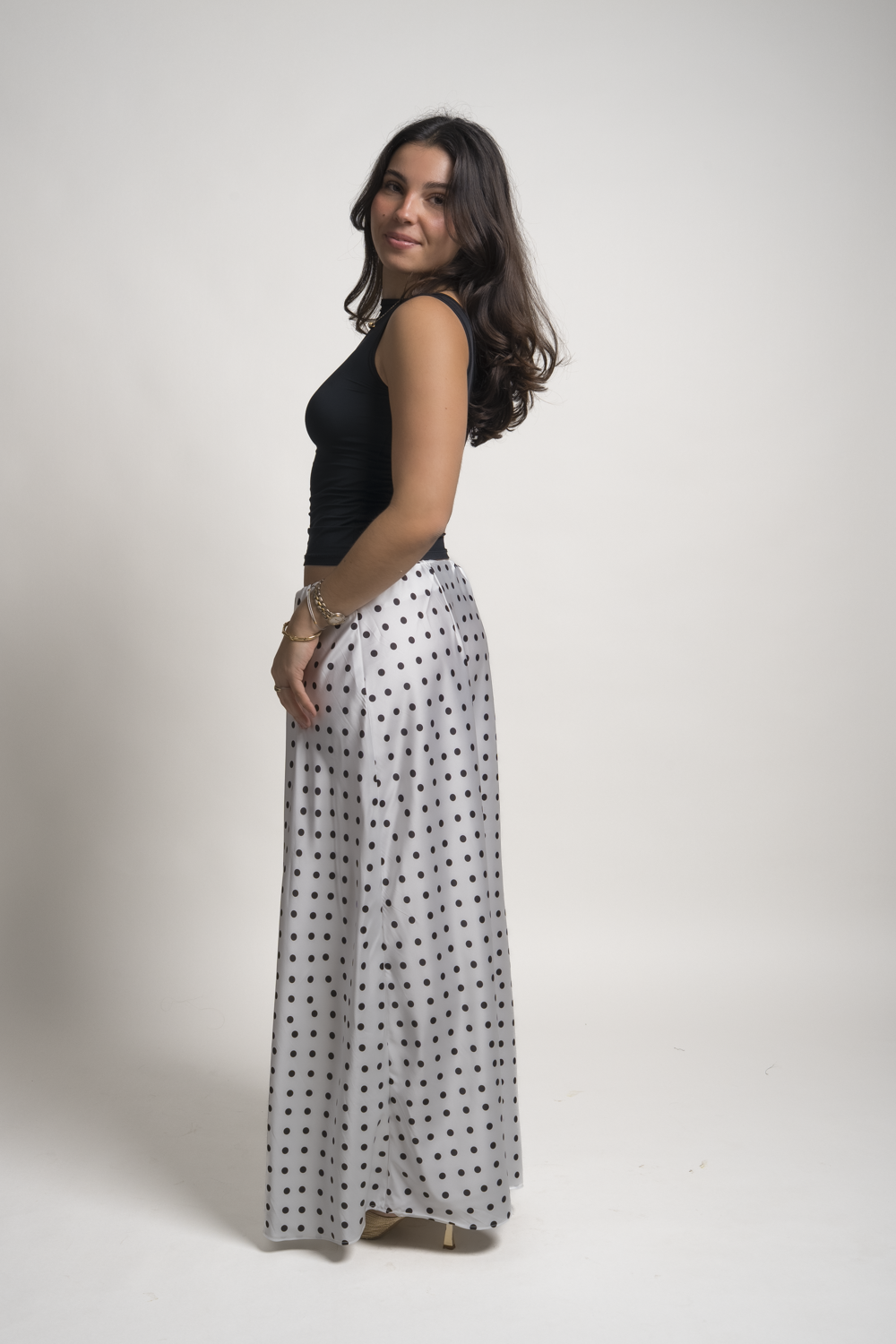 FALDA REBECA - POLKA DOTS BLANCO