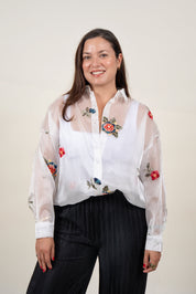 BLUSA FLORA - BLANCO