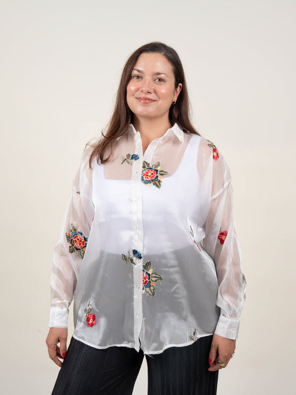 BLUSA FLORA - BLANCO