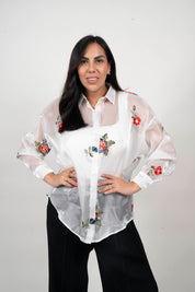 BLUSA FLORA - BLANCO