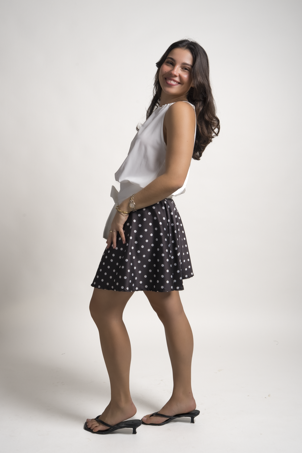 FALDA  ALEXANDRA - POLKA DOTS NEGRO